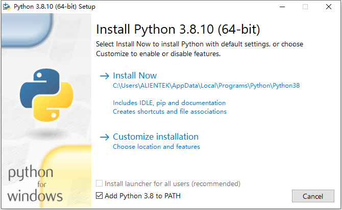 python install